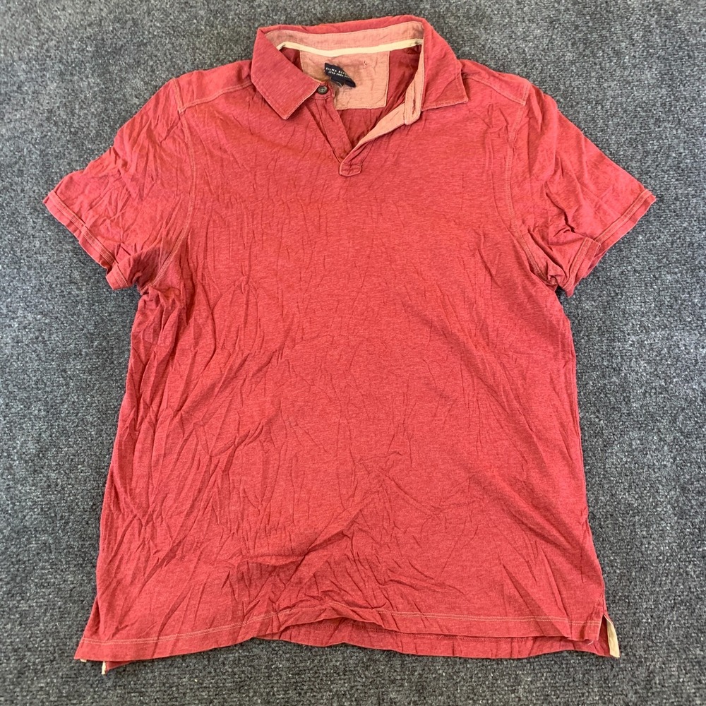 Banana Republic Fitted Pima Polo Shirt Mens XL Red Cotton Resort Tennis Sports